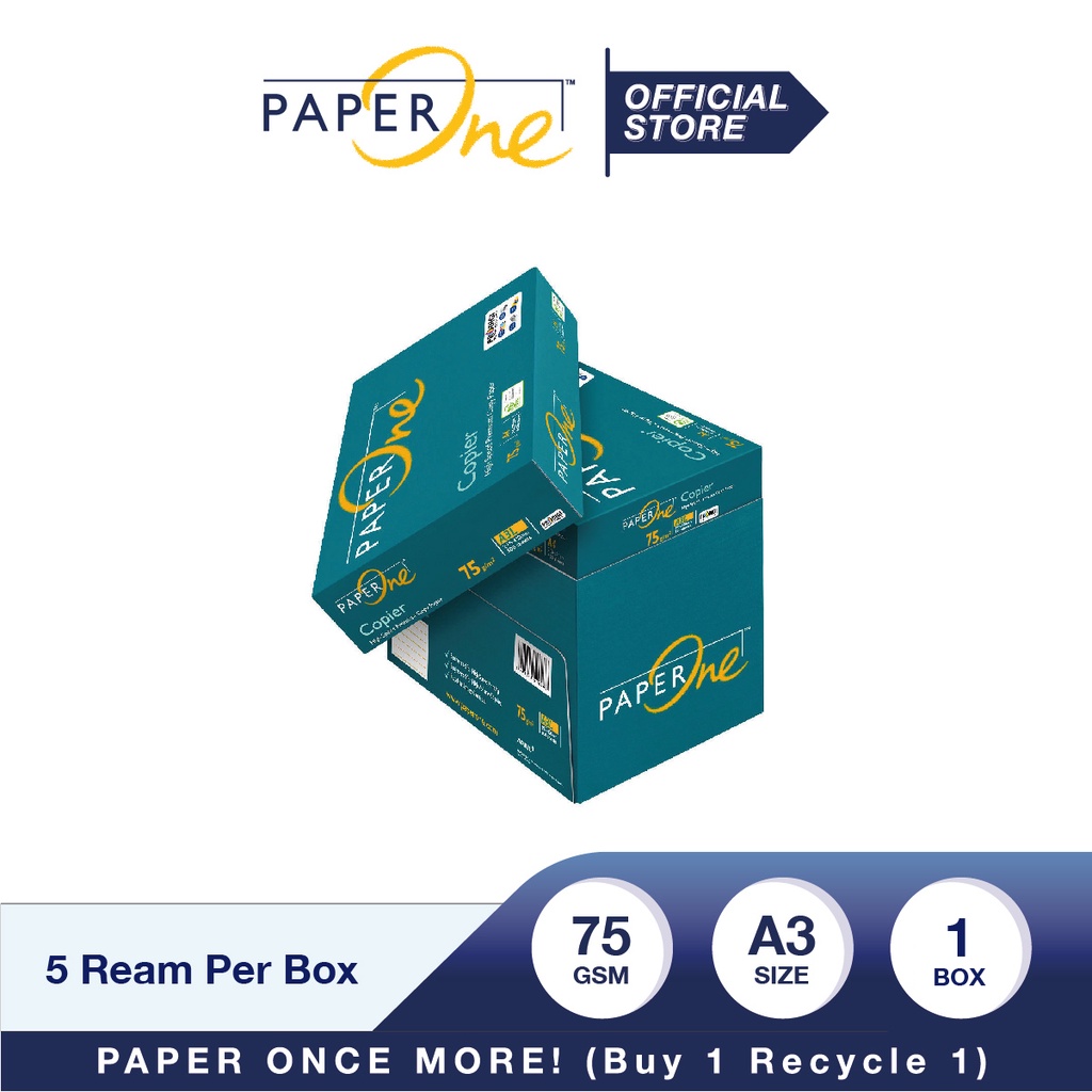 PaperOne Kertas A3 75gr Copier 1 Box (2500 lembar) Kertas HVS A3 Kertas Fotocopy (3)