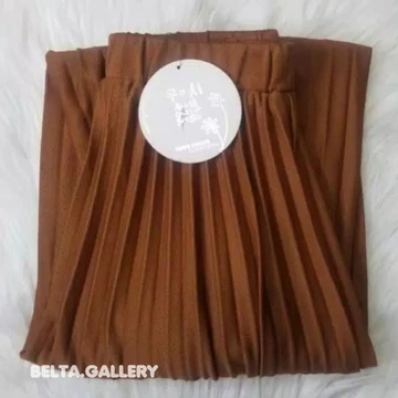 Rok Plisket Panjang Wanita Korean Style Premium Maxi Skirt Polos Jumbo Bahan Mongle Mayung Flare