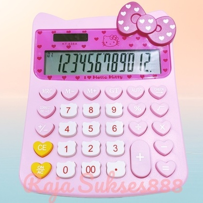 Jual Kalkulator Hello Kitty KT - 838 A 12 digit cek ulang calculator ...