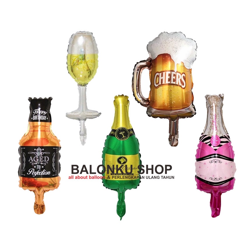 Jual Balon Foil Botol And Gelas Mini Shopee Indonesia 8091