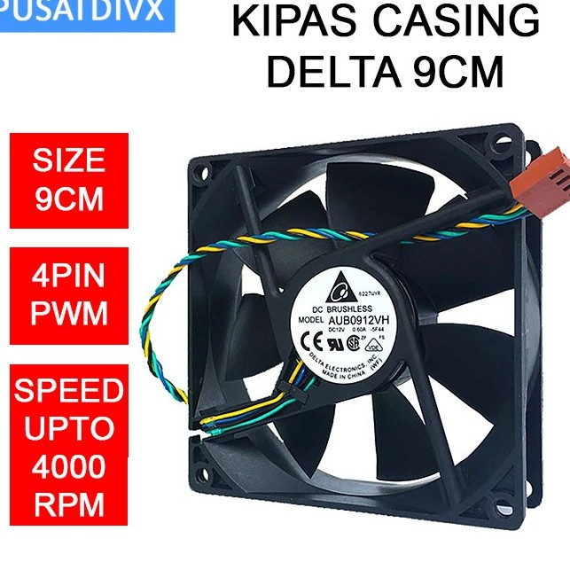 Jual Kipas Delta 9cm 90mm 4000rpm 4pin PWM Fan Case PC Casing Komputer ...