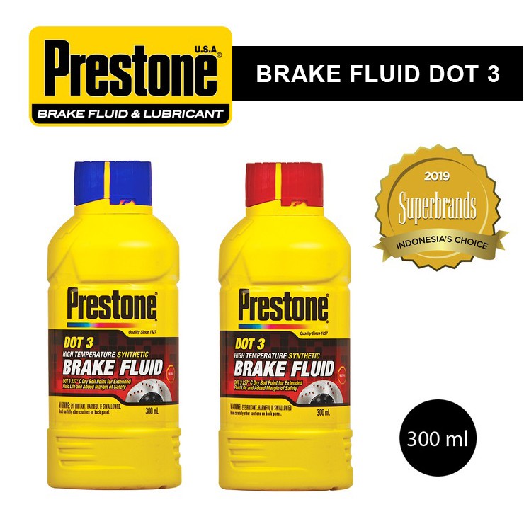 Jual Minyak Rem Prestone Dot3 Brake Fluid Dot 3 Synthetic High Temperature 300ml Original Merah 1770