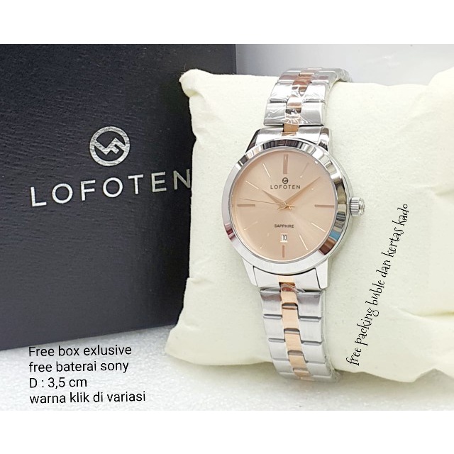 Jual Jam Tangan Wanita Lofoten F2313 Date Rantai Original Anti Air Ada