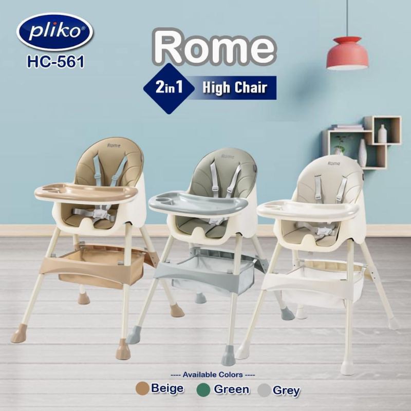 Jual Kursi Makan Bayi Pliko High Chair Rome 2in1 HC561 Grey Kursi Makan Bayi Murah Shopee Indonesia