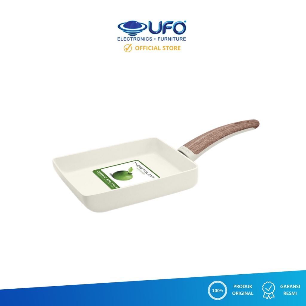 Jual GreenPan Wood Be Cream White Open Rectangular Eggpan 18 cm