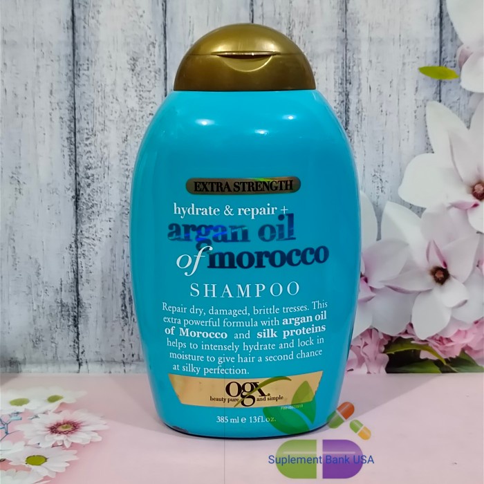 Jual Ogx Hydrate Repair Argan Oil Of Morocco Extra Strength Shampoo 385ml Shopee Indonesia