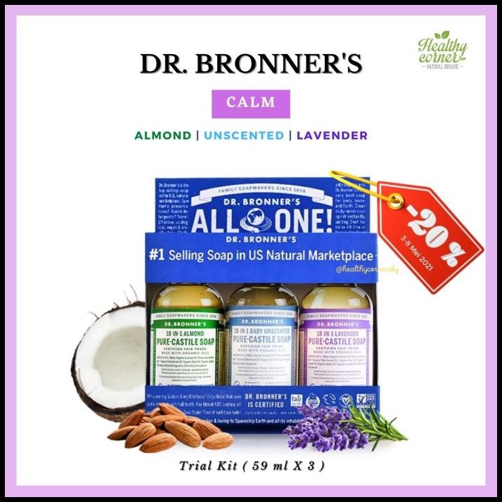 Jual Dr Bronners Pure Castile Soap Paket 3Pc Trial Kit ( Travel Size ) Shopee Indonesia