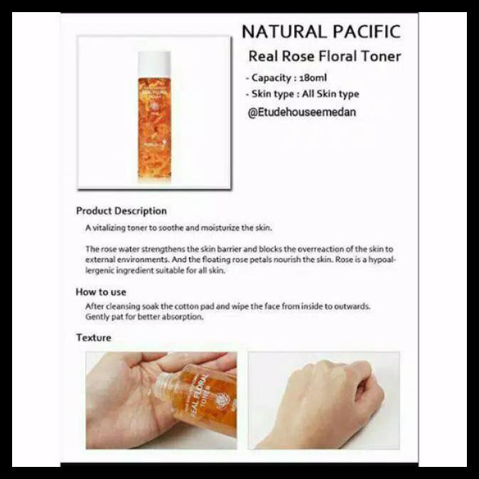 Jual Awet Lips1092 Natural Pacific Real Floral Toner Rose 180ml