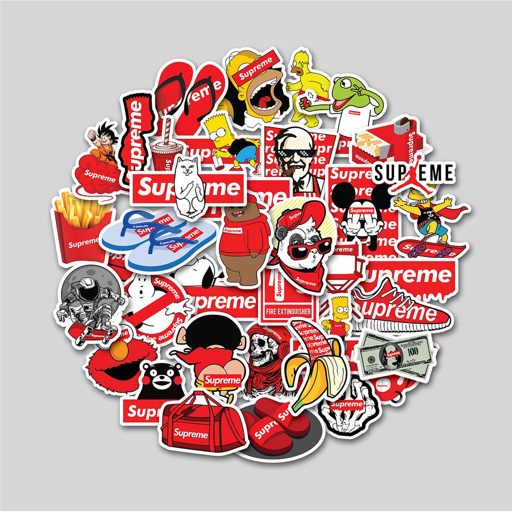 Jual sticker clearance supreme