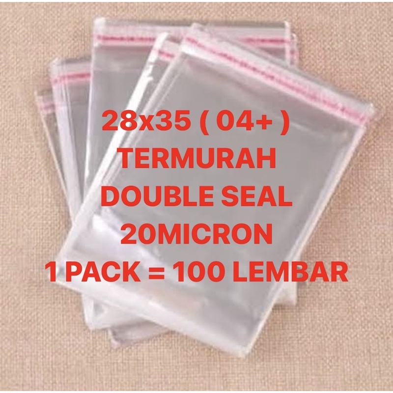 Jual 28x35 04+ 20 MICRON | 100 LEMBAR OPP SEAL PLASTIK PACKING BAJU ...