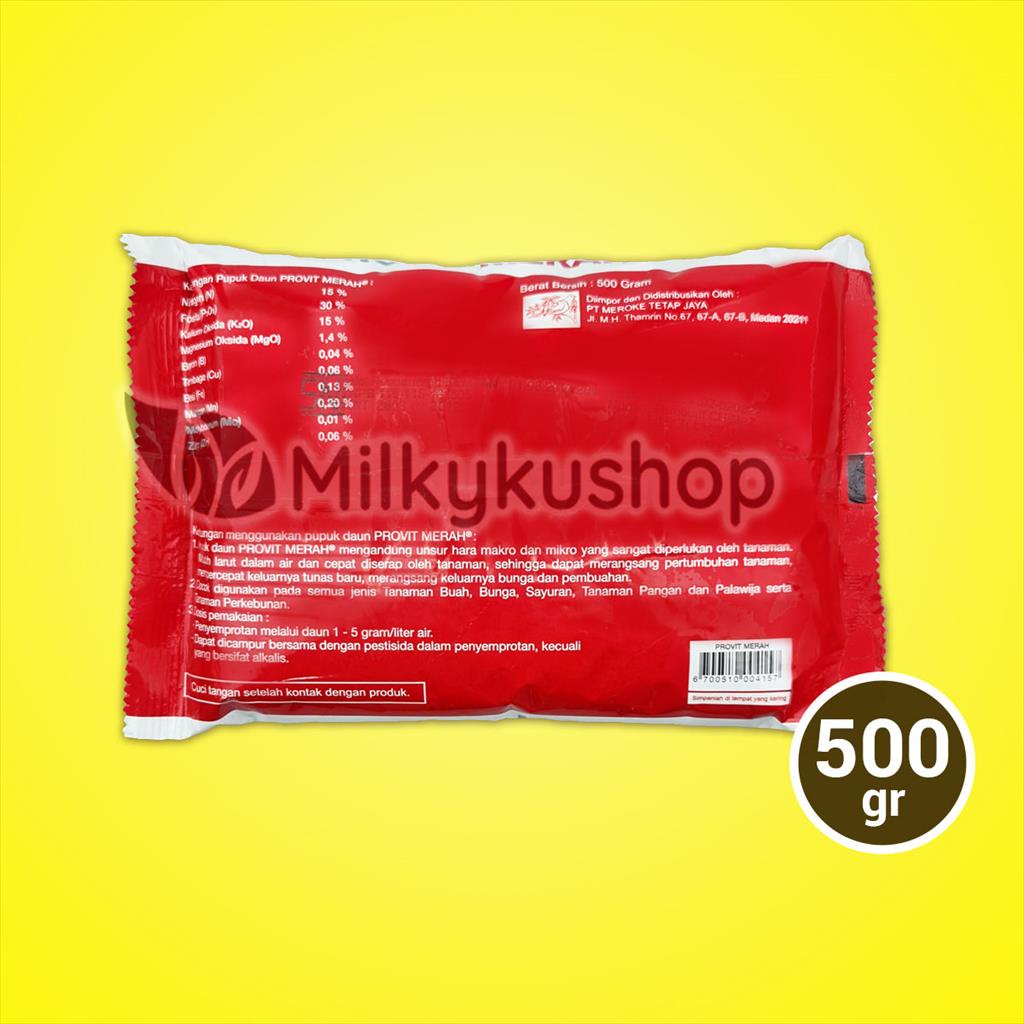 Jual PUPUK MEROKE PROVIT MERAH NPK 500 GRAM KEMASAN PABRIK NPK DAUN ...