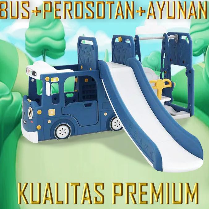 Jual PEROSOTAN ANAK AYUNAN Tayo Bus Playground Swing Slide Prosotan 3 in 1 Shopee Indonesia