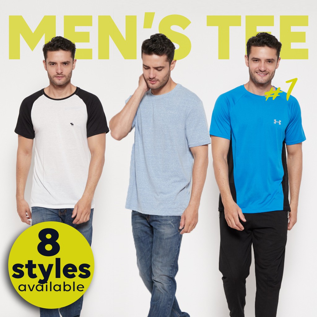 Jual 13 Styles 20% Additional Discount Men Tee Collection #1 | Shopee ...