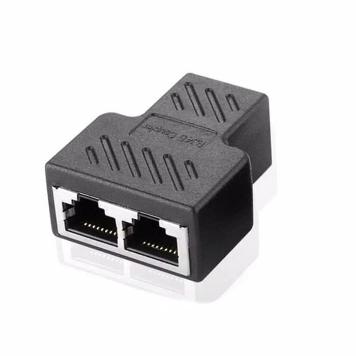 Jual Connector LAN RJ45 1 to 2 Port Barel Coupler - Barrel RJ 45 Cabang ...