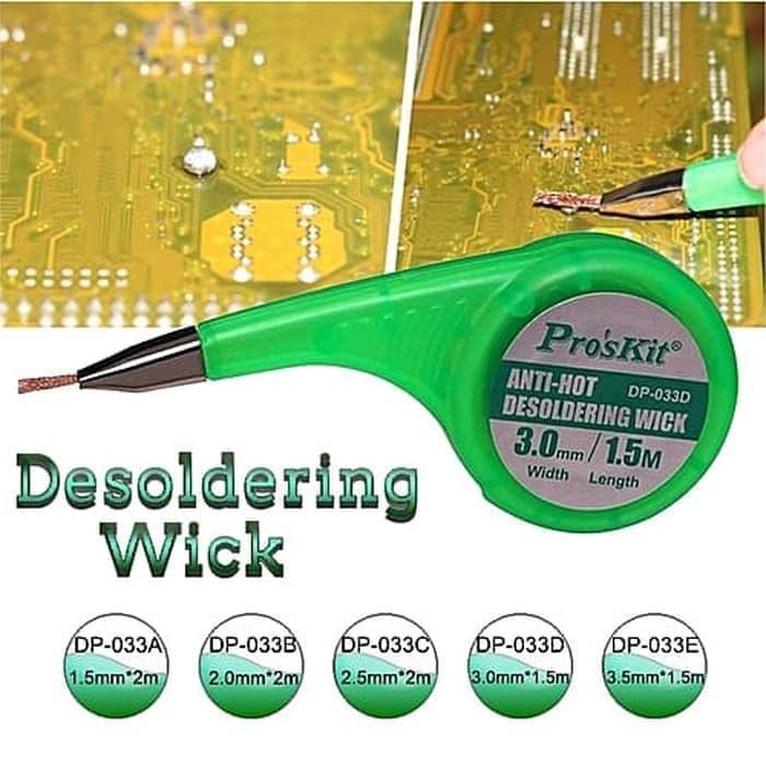 Jual PROSKIT DP033D Solder Wick AntiHot Desoldering Wick Original