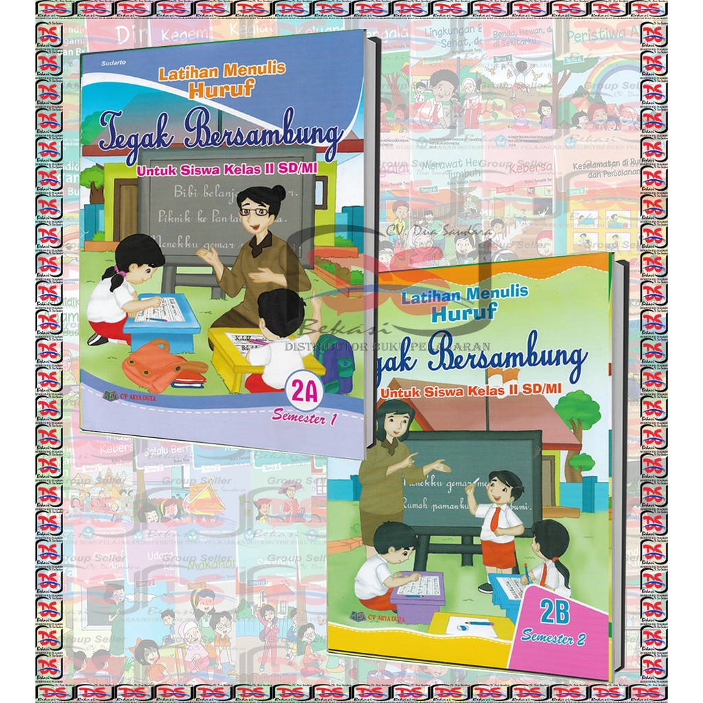 Jual Buku Kelas Sd Latihan Menulis Huruf Tegak Bersambung Jilid A Dan B Shopee Indonesia