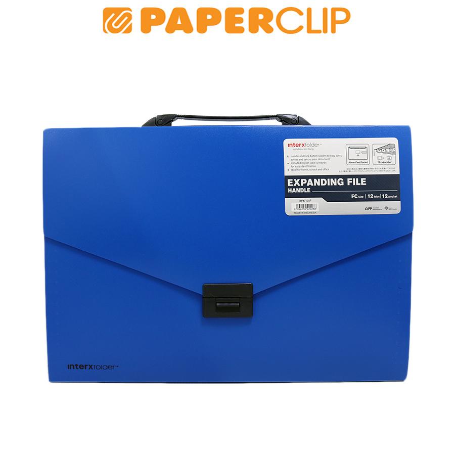 Jual EXPANDING FILE HANDLE INTERX EFX100F F4 BLUE Shopee Indonesia