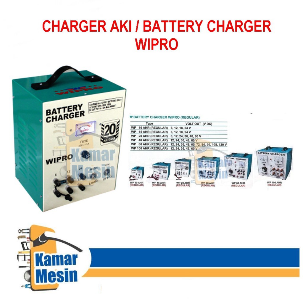 Jual CHARGER AKI 40 Ampere BATTERY CHARGER AHR REGULAR WIPRO BATERAI