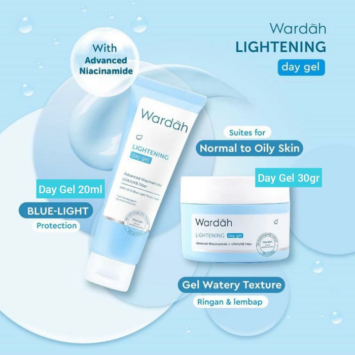 Jual Wardah lightening day cream / Wardah lightening day gel / Wardah