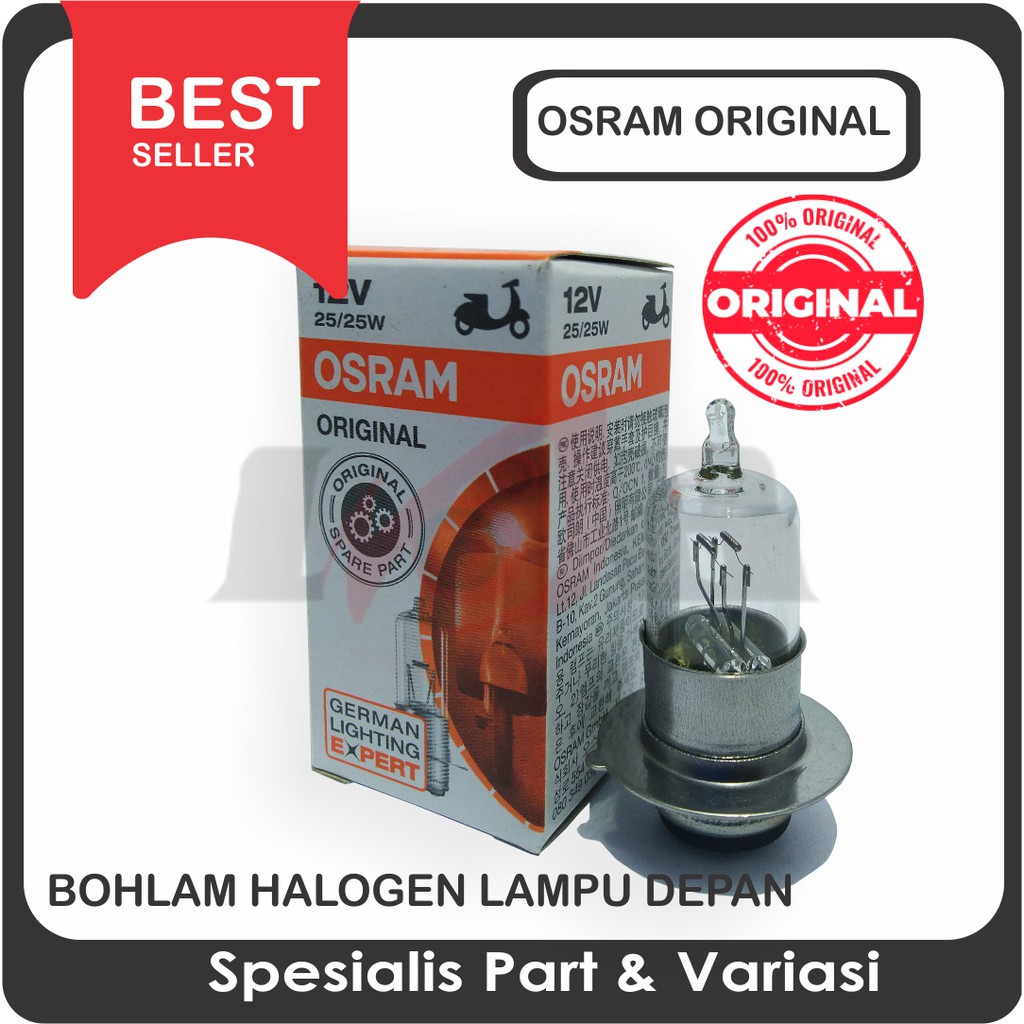 Jual Original Osram Bohlam Halogen Lampu Depan Motor Bebek Matic H6 12v ...