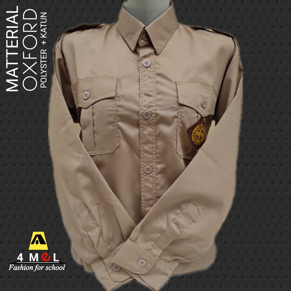 Jual Baju pramuka laki laki lengan panjang Seragam sekolah SD,SMP,SMU