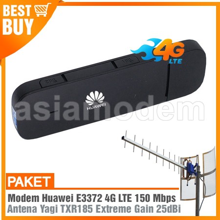 Jual Paket Modem Huawei E3372 4G LTE 150Mbps + Antena Yagi Grid TXR185 ...