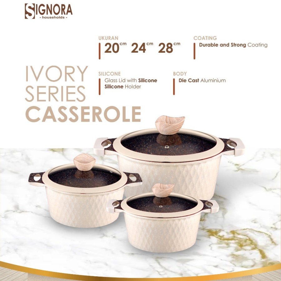 Jual Signora Ivory Series Casserole/Panci Set | Shopee Indonesia