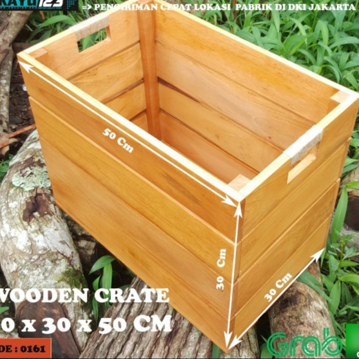 Jual Wooden Crate 50x30x30cm Peti Penyimpanan Organiser | Shopee Indonesia