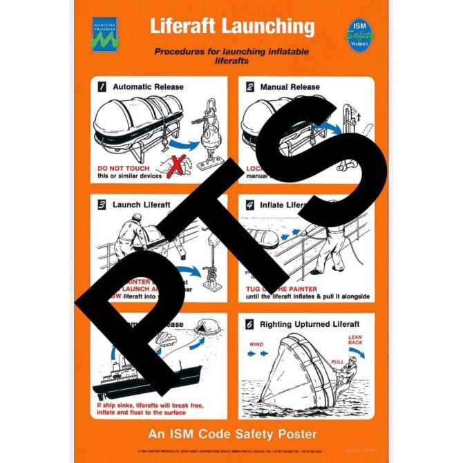 Jual Populer] Sticker Poster Liferaft Launching Imo Ship Safety ...