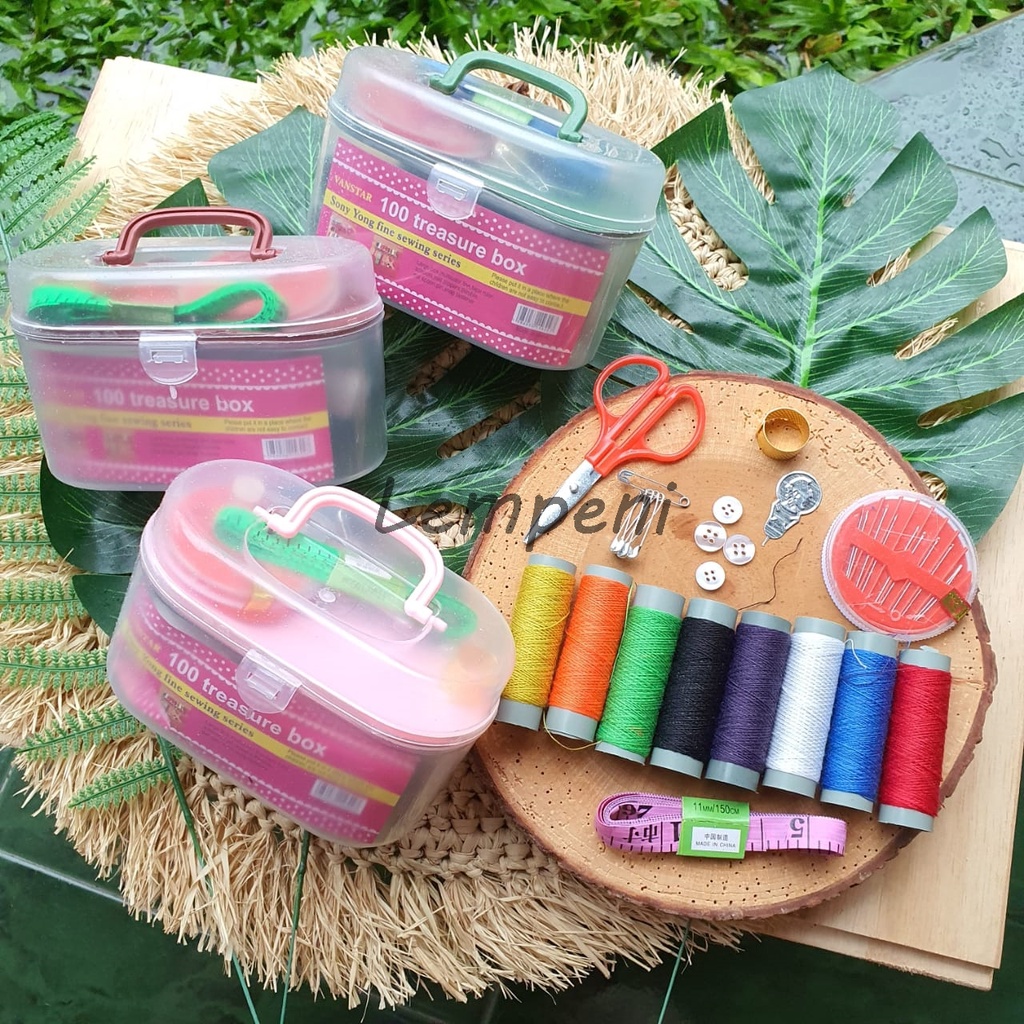 Jual Alat Jahit mini set sewing kit box peralatan menjahit murah