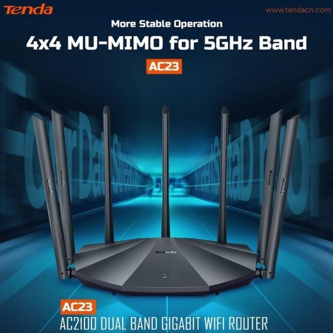 Jual Tenda AC23 AC2100 Dual Band Gigabit WiFi Router MU-MIMO Technology ...