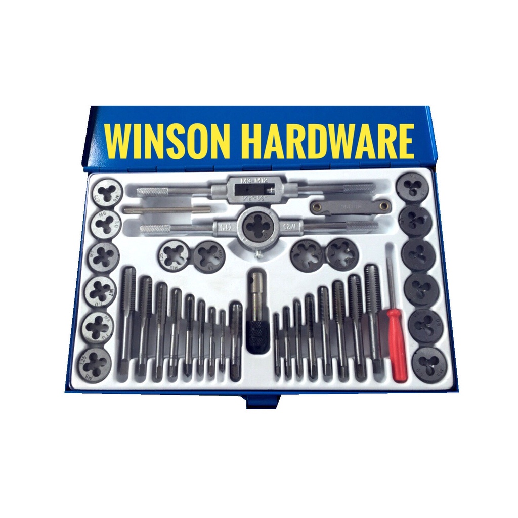 Jual CARRSON Tap And Die Set 40 pc Box Besi | Handtap dan Snai Set 40 ...