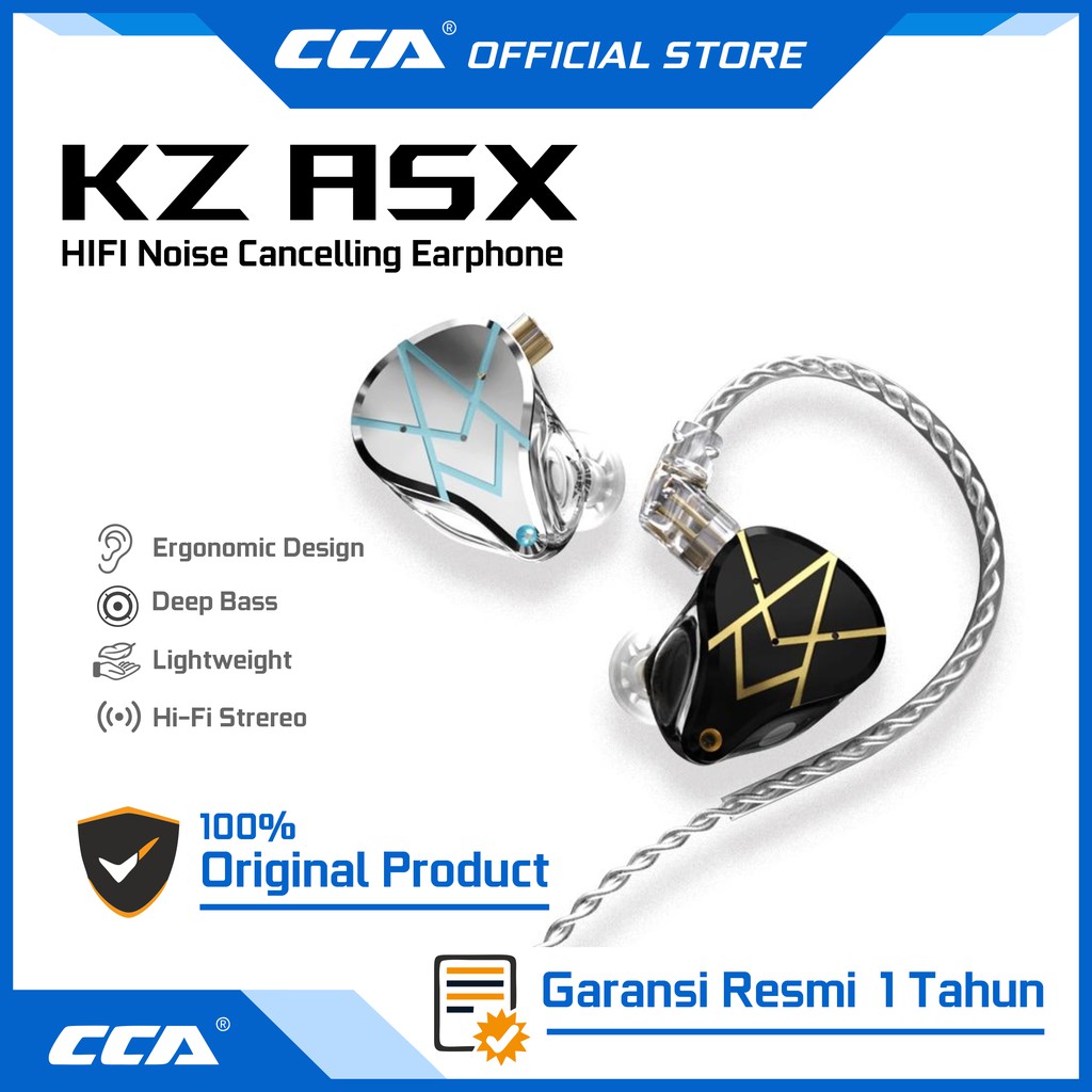 Jual KZ ASX with Mic 20BA Driver Units HIFI In Ear Earphone Bass DJ ...