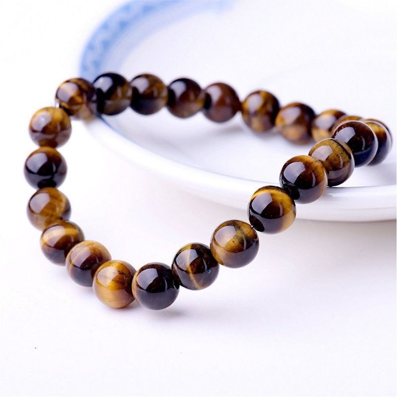 TERMURAH!!! Gelang batu natural tiger eye howlite lava stone black onyx  elastis 8mm 10mm