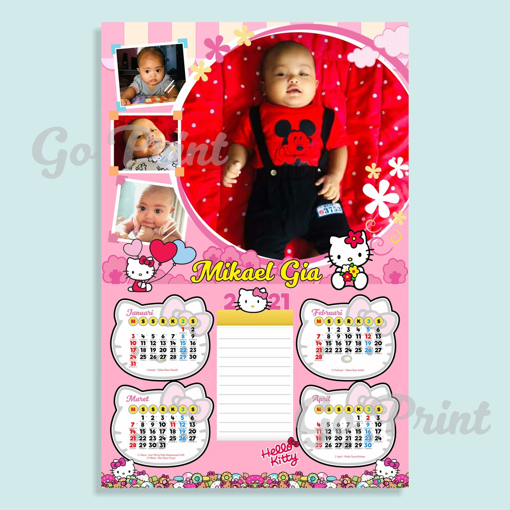 Jual Kalender gantung Custom Karakter per 3 Lembar | Shopee Indonesia