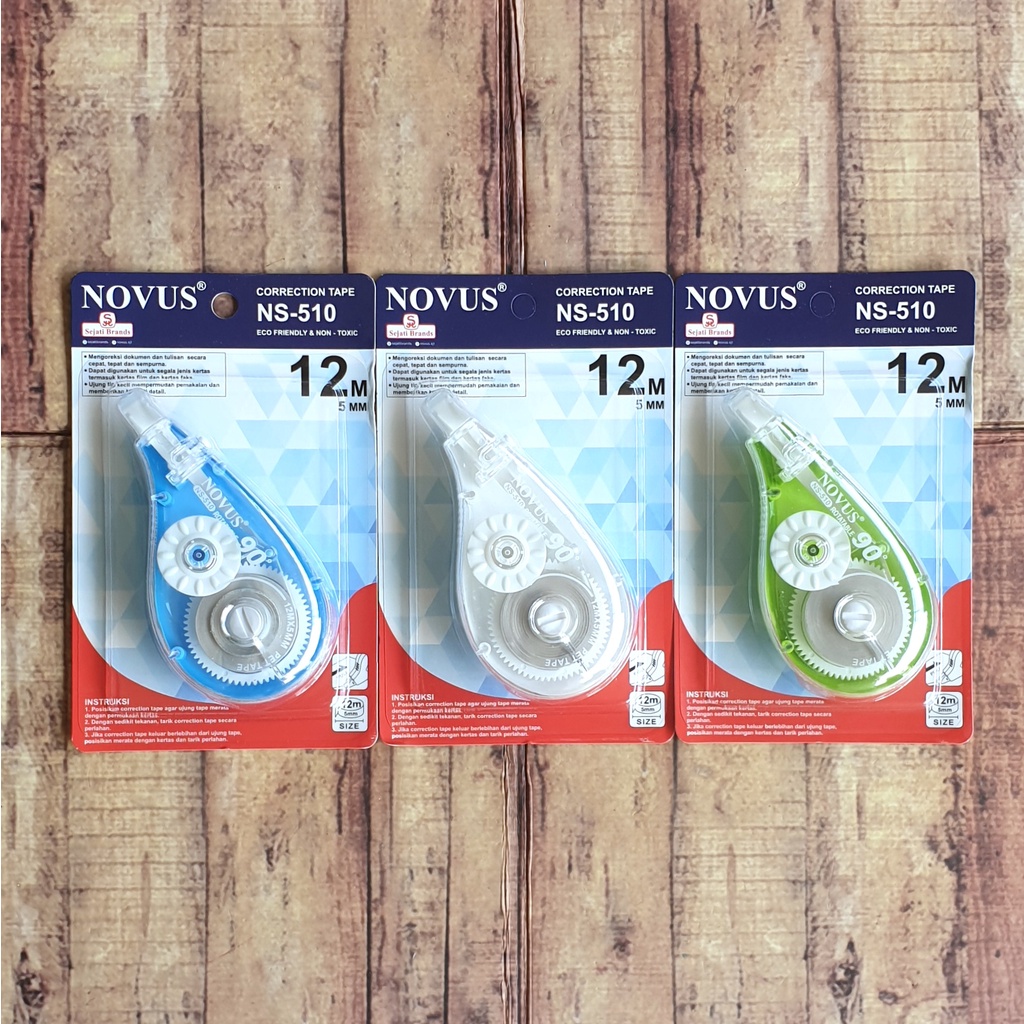 Jual Correction Tape Novus NS 510 TipEx Roll Office Novus 12m x 5mm Tipex Pita Non Toxic