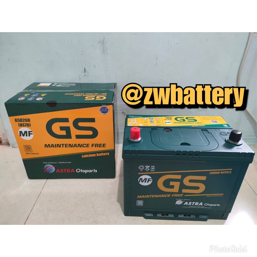 Jual Aki Mobil Toyota Kijang LSX GS Astra NS70 MF Aki kering 65Ah