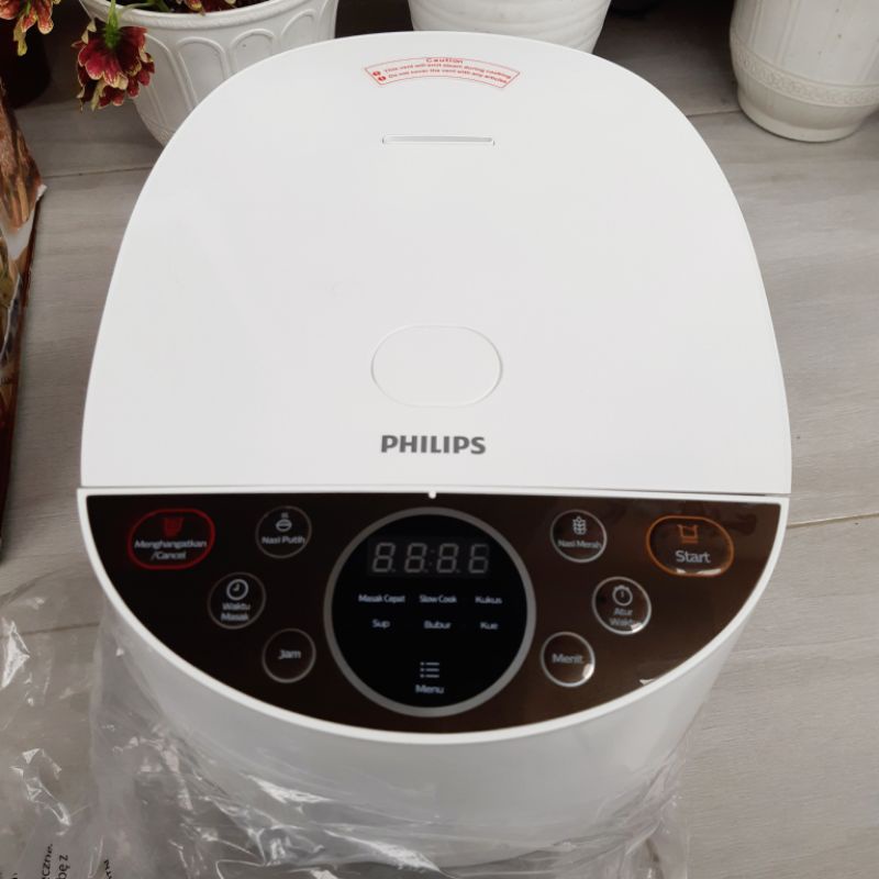Jual PHILIPS 1.8L Digital Rice Cooker HD4515/33 400Watt Warna Putih