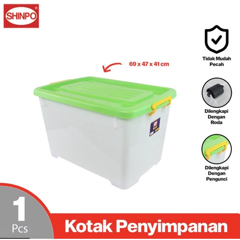 Jual Max Container Box Cb 95 Sip 114 Shinpo Kontainer Plastik Dengan Roda Shopee Indonesia 4444