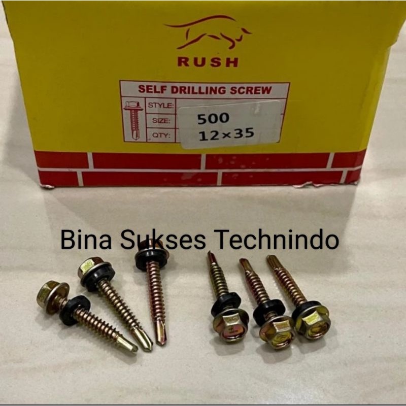 Jual 12x35 self drilling rufing screw 1.1/4baut atap seng canopi canopy ...