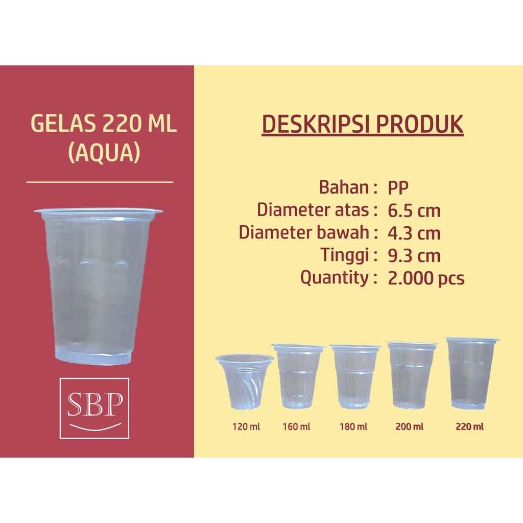 180 ml shop air berapa gelas