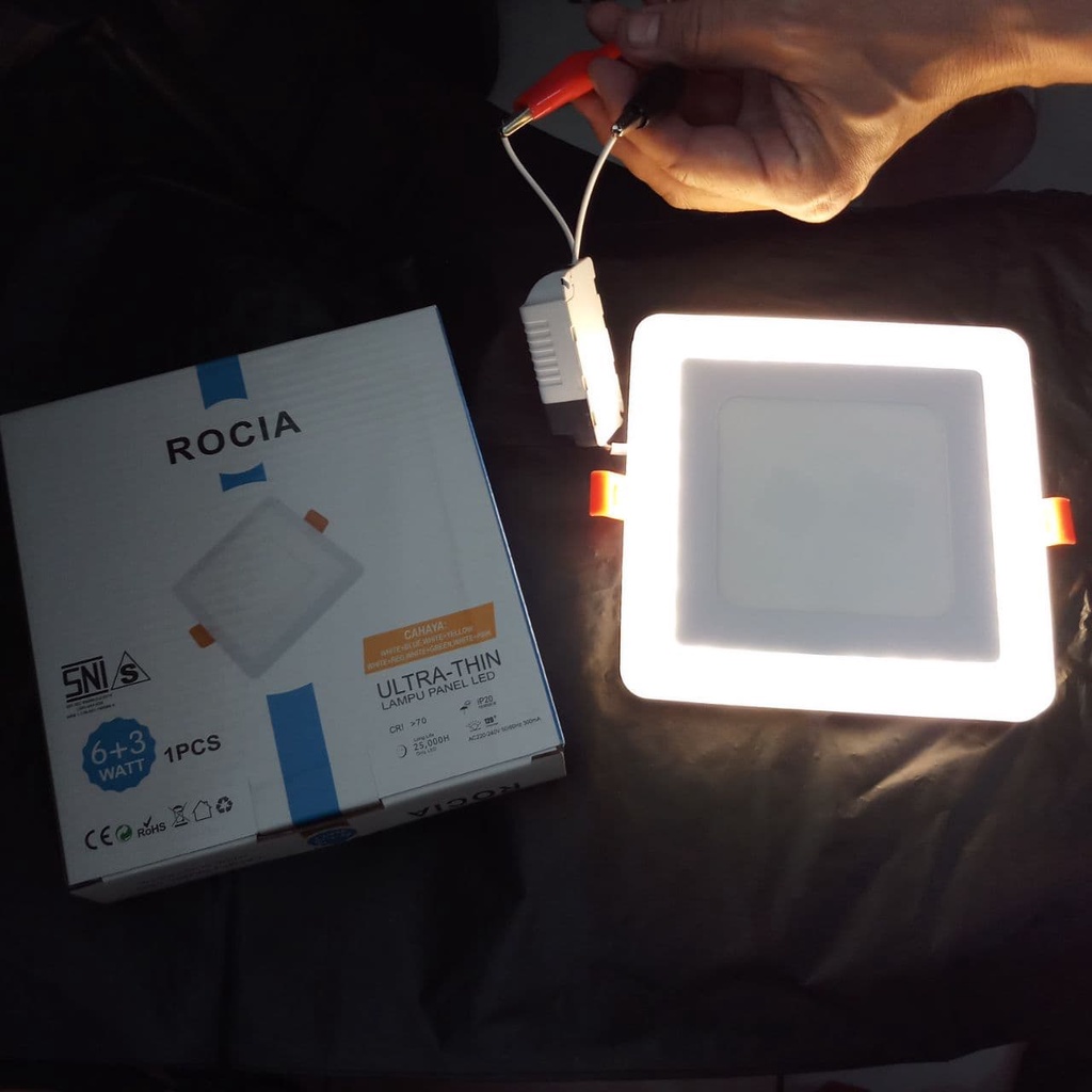 Jual DOWNLIGHT LED PANEL ROCIA 6+3 WATT (9 W) INBOW KOTAK PUTIH KUNING ...