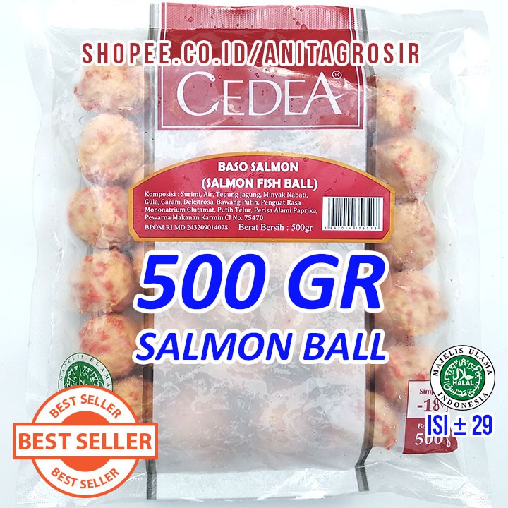 Jual Cedea Salmon Ball 500gr Isi 29 Pcs Bola Bakso Salmon Steamboat