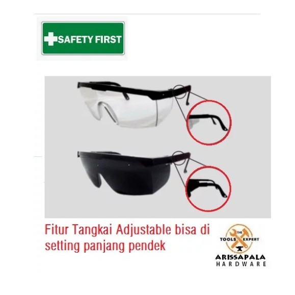 Jual Kacamata Safety Glasses Kaca Mata Gerinda Las Medis Lab Pengaman