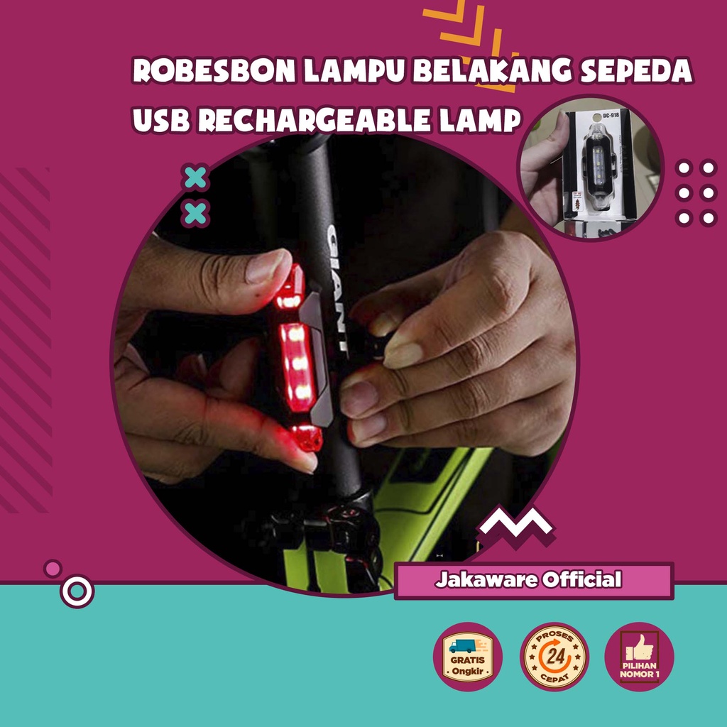 Jual LAMPU BELAKANG SEPEDA USB RECHARGEABLE LAMP SEPEDAH RAMBU LED ...