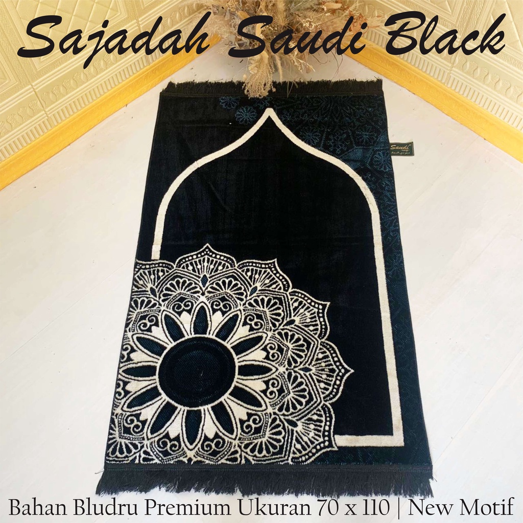 Jual Sajadah Turki Hitam Premium,Sajadah Premium Tebal Motif Bunga 100 ...