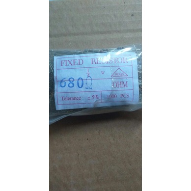 Jual Resistor 680 Ohm Resistor 680ohm 1/4 watt 50pcs | Shopee Indonesia