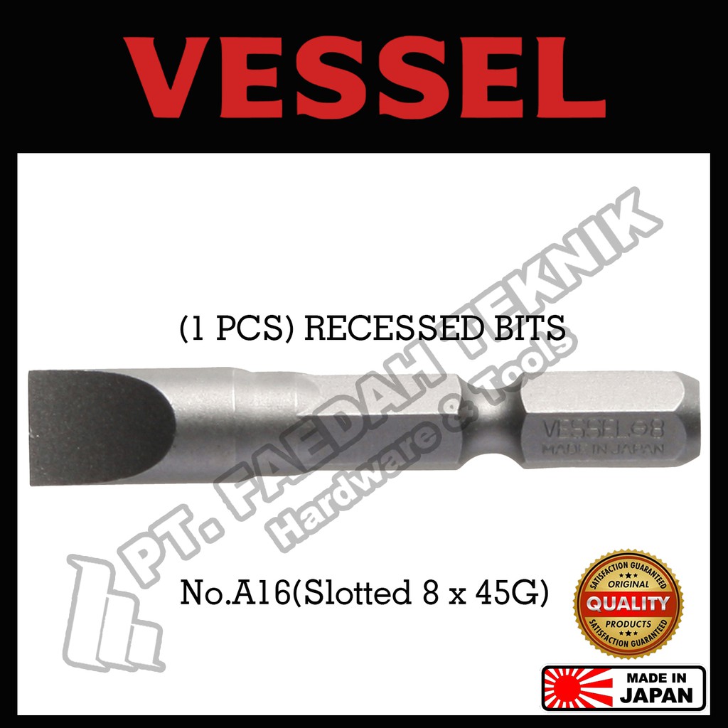 Jual Recessed Bit No.A16(Slotted 8 x 45G) Vessel Made in Japan (1 PCS ...
