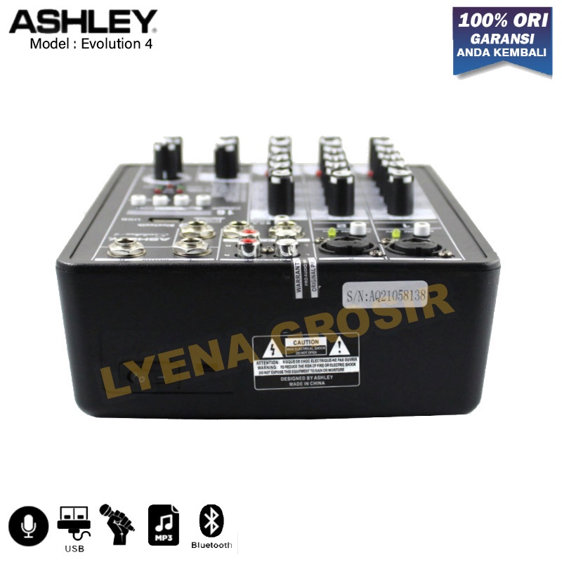 Jual Mixer Audio Ashley Evolution 4 Original Bluetooth -USB 4 Channel ...