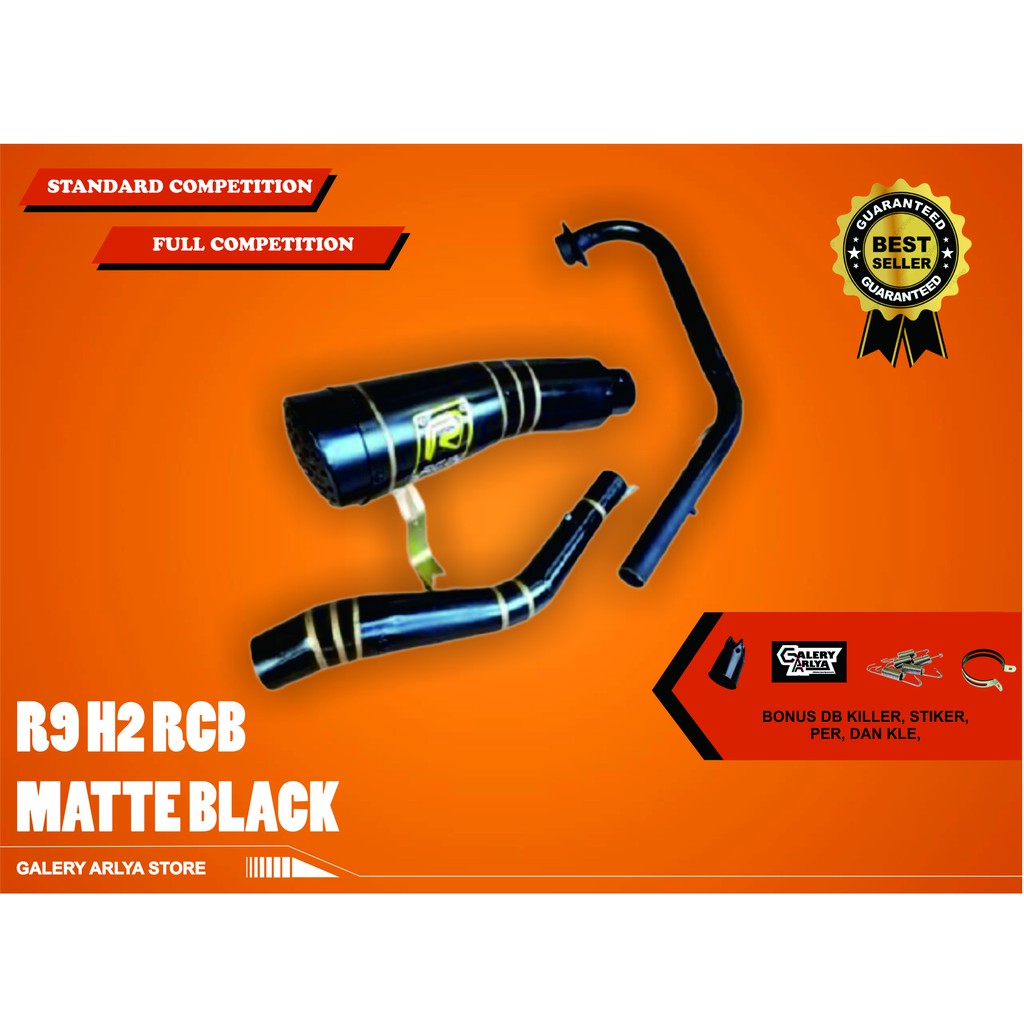Jual Knalpot racing R9 H2 RCB vixion old-vixion new matte black ...